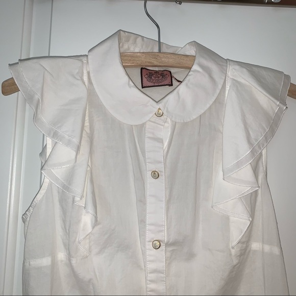 Juicy Couture White Ruffle Sleeve Tank Top - Picture 3 of 7